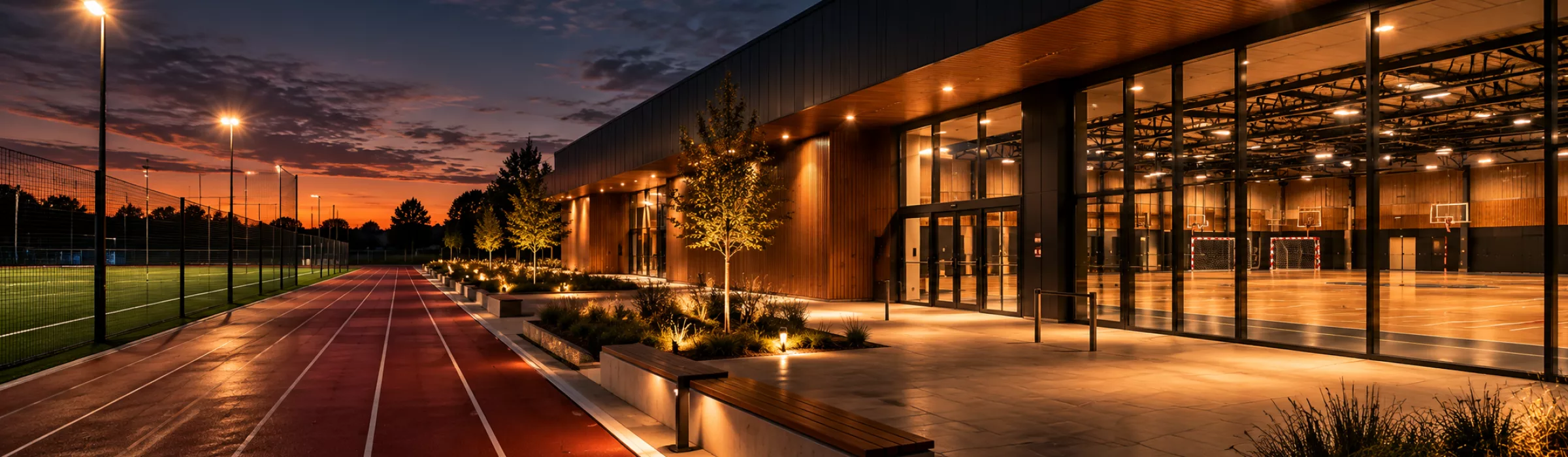 Four spaces delivered by Infinite Sport: a padel court, a weights floor, a pilates studio and a combat sports room.